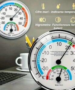 Termometru - Higrometru cu cifre mari, XXL, functionare fara baterii