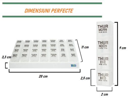 Organizator transparent, saptamanal, pentru medicamente - imagine 2