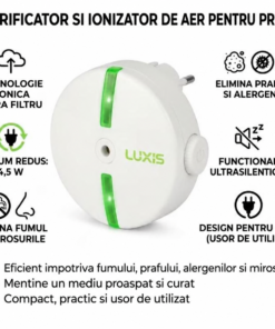 Mini ionizator de aer, reglabil, fara filtru, pentru incaperi de pana la 20 m³