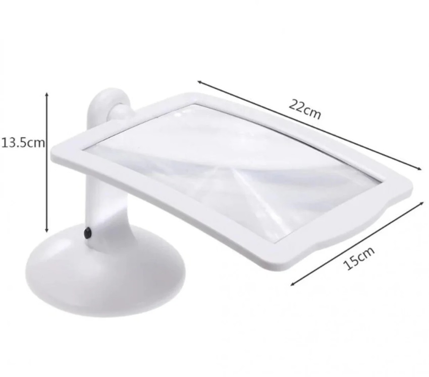 Lupa STAND de birou cu suport, iluminare LED, marire 3X, alba - imagine 8