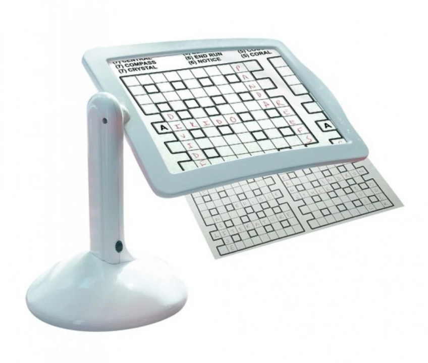 Lupa STAND de birou cu suport, iluminare LED, marire 3X, alba