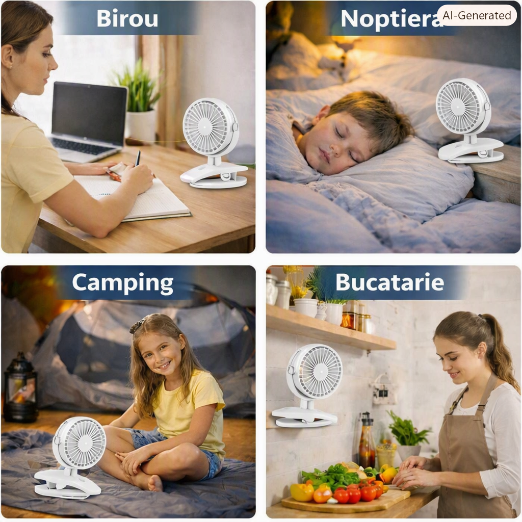 Ventilator portabil cu cap reglabil – confort instant, oriunde te afli! - imagine 3