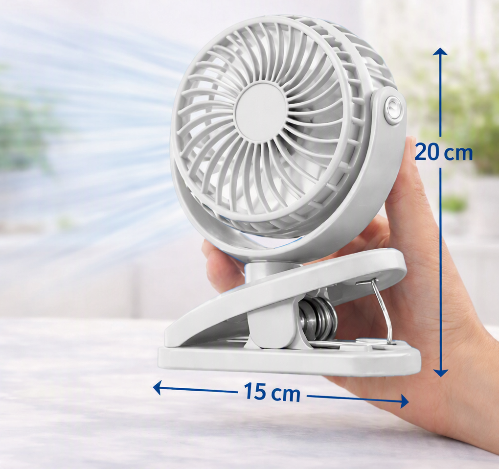 Ventilator portabil cu cap reglabil – confort instant, oriunde te afli! - imagine 4