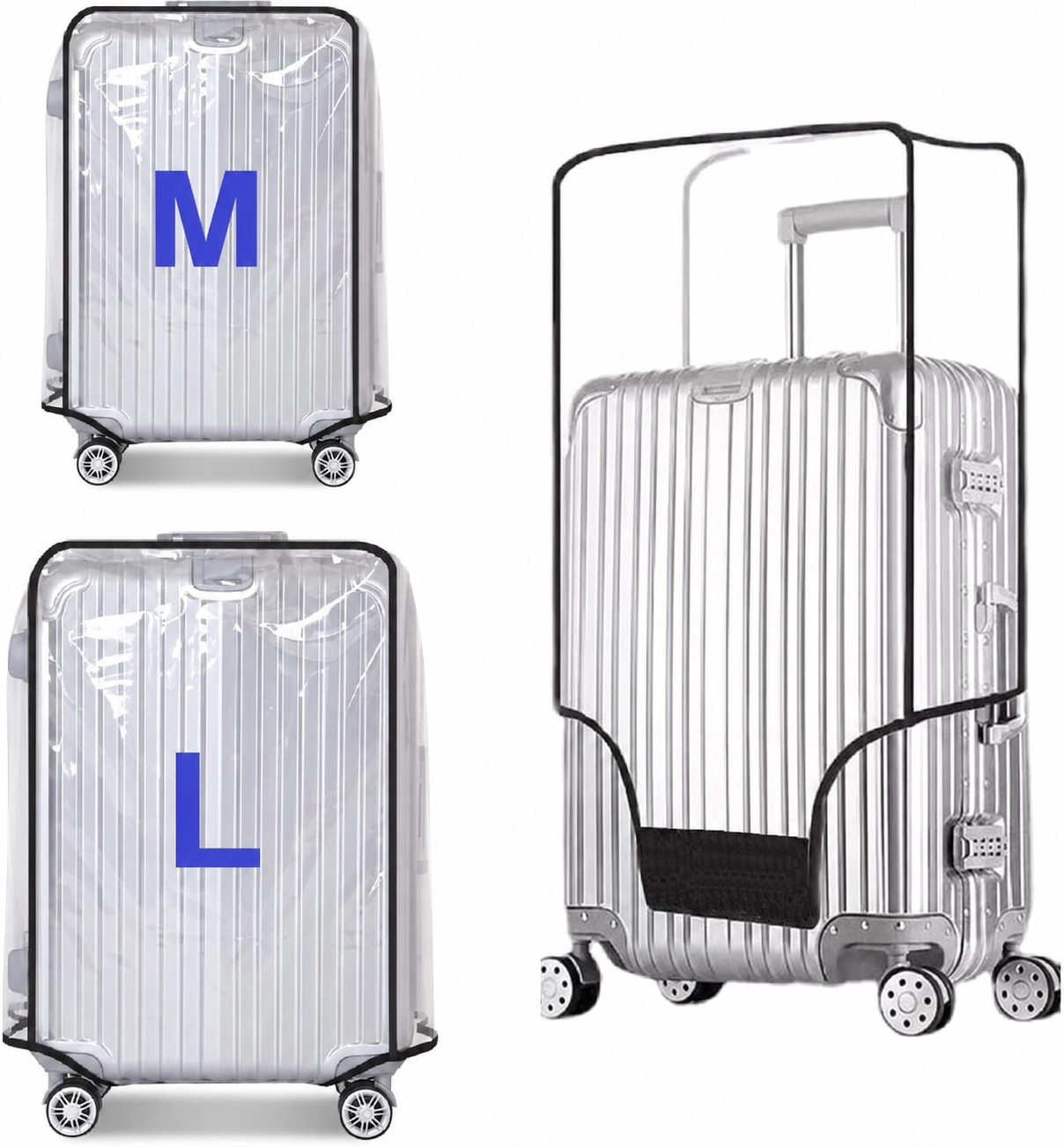 Husa de protectie transparenta pentru valiza, impermeabil, M sau L