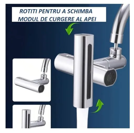 Adaptor-extensie rotativ pt. robinet, tip CASCADA, 4 tipuri de jet - imagine 16