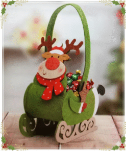 Cosulet din fetru cu ren pentru Craciun