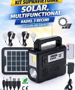 KIT SUPRAVIETUIRE SOLAR, MULTIFUNCTIONAL, RADIO, 3 BECURI