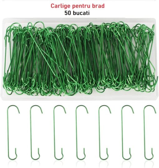 Carlige Agatatoare pentru Globuri in Brad, 50 buc, 6 cm