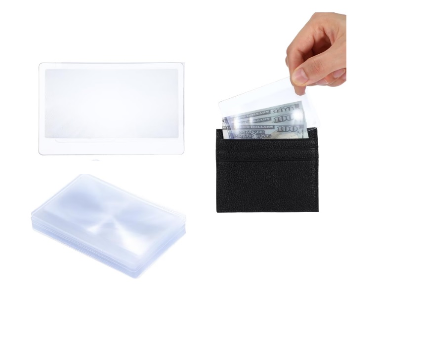 Mini lupa tip card 3x (300%) – lupa de buzunar subtire, ultra compacta - imagine 2