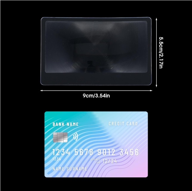 Mini lupa tip card 3x (300%) – lupa de buzunar subtire, ultra compacta - imagine 4