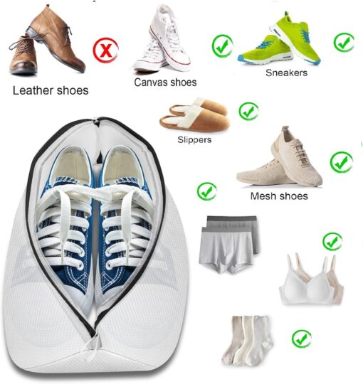 Set 2 sanuri ajustabile si husa pentru spalat pantofi - imagine 4