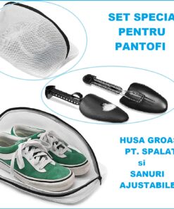 Set 2 sanuri ajustabile si husa pentru spalat pantofi