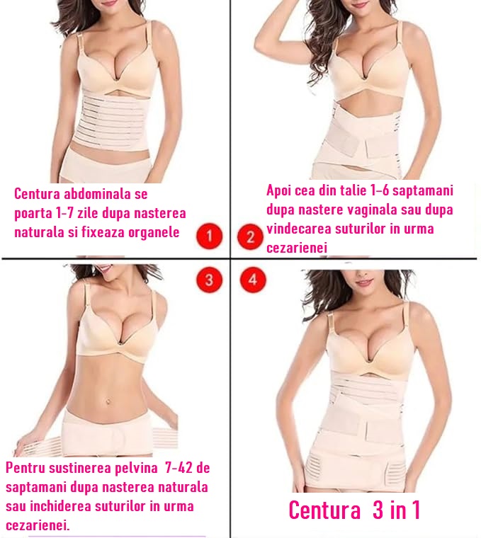 Set 3 centuri, 3 in 1 - sprijin pentru coloana, abdomen, talie si pelvis in urma traumatismelor, operatiilor si a nasterii - imagine 5