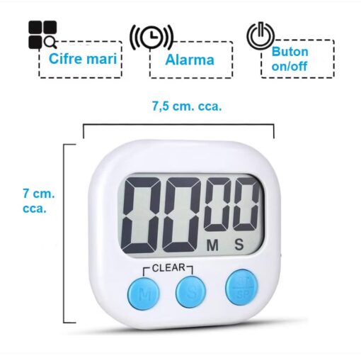 Timer digital, magnetic, 7 cm - imagine 2