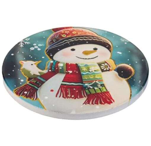 Suport ceramic rotund cu pluta pentru pahare, XMAS - imagine 2