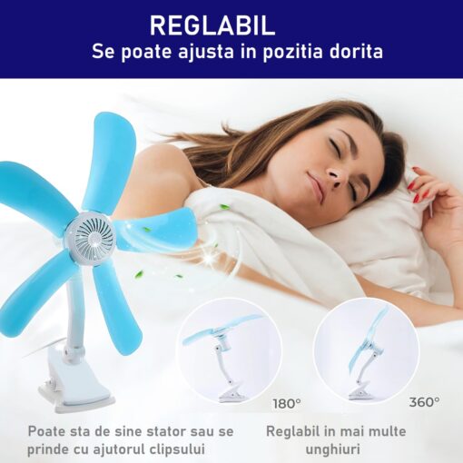 Ventilator reglabil cu palete si clips - imagine 2