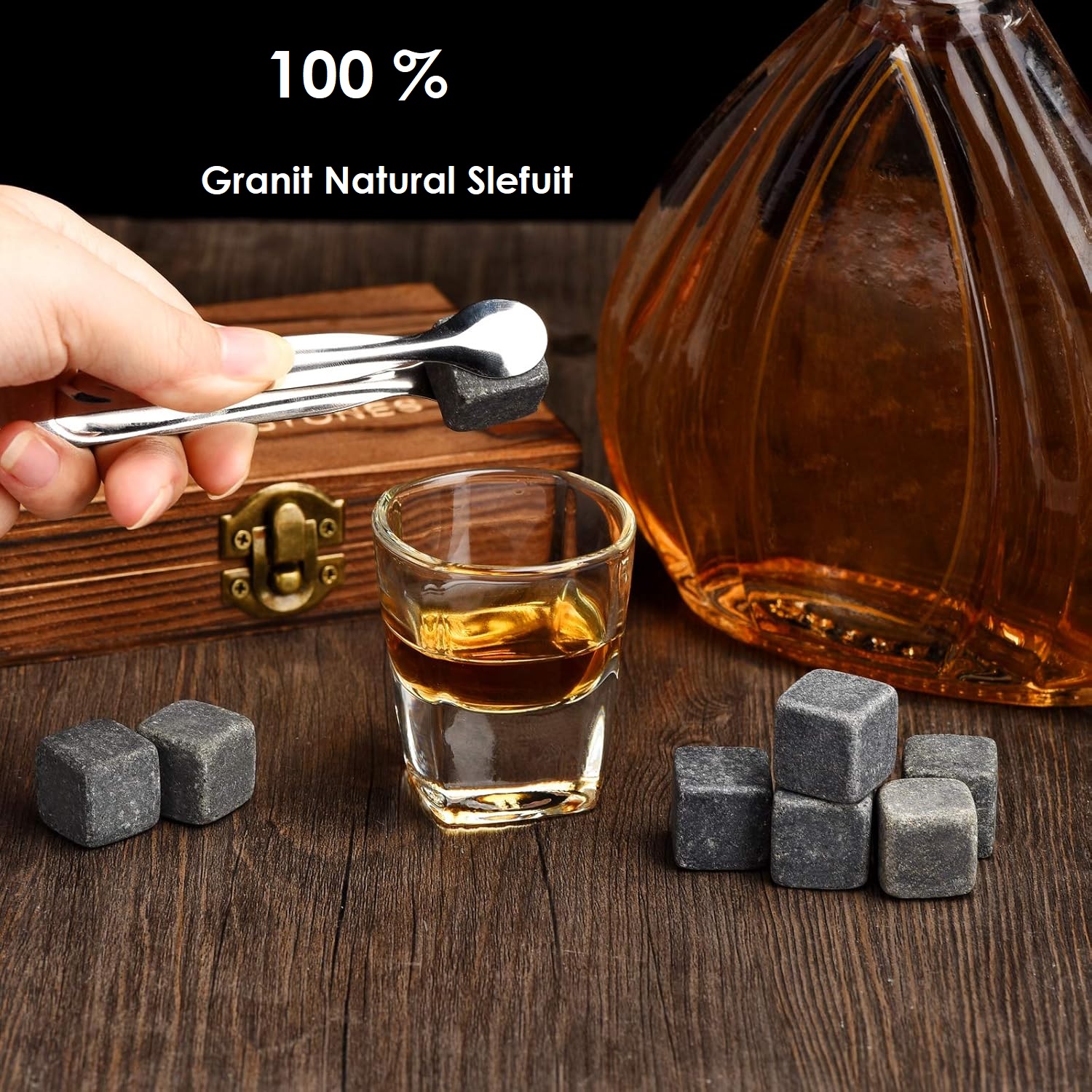 Set 9 cuburi din granit pentru racirea bauturilor - imagine 2