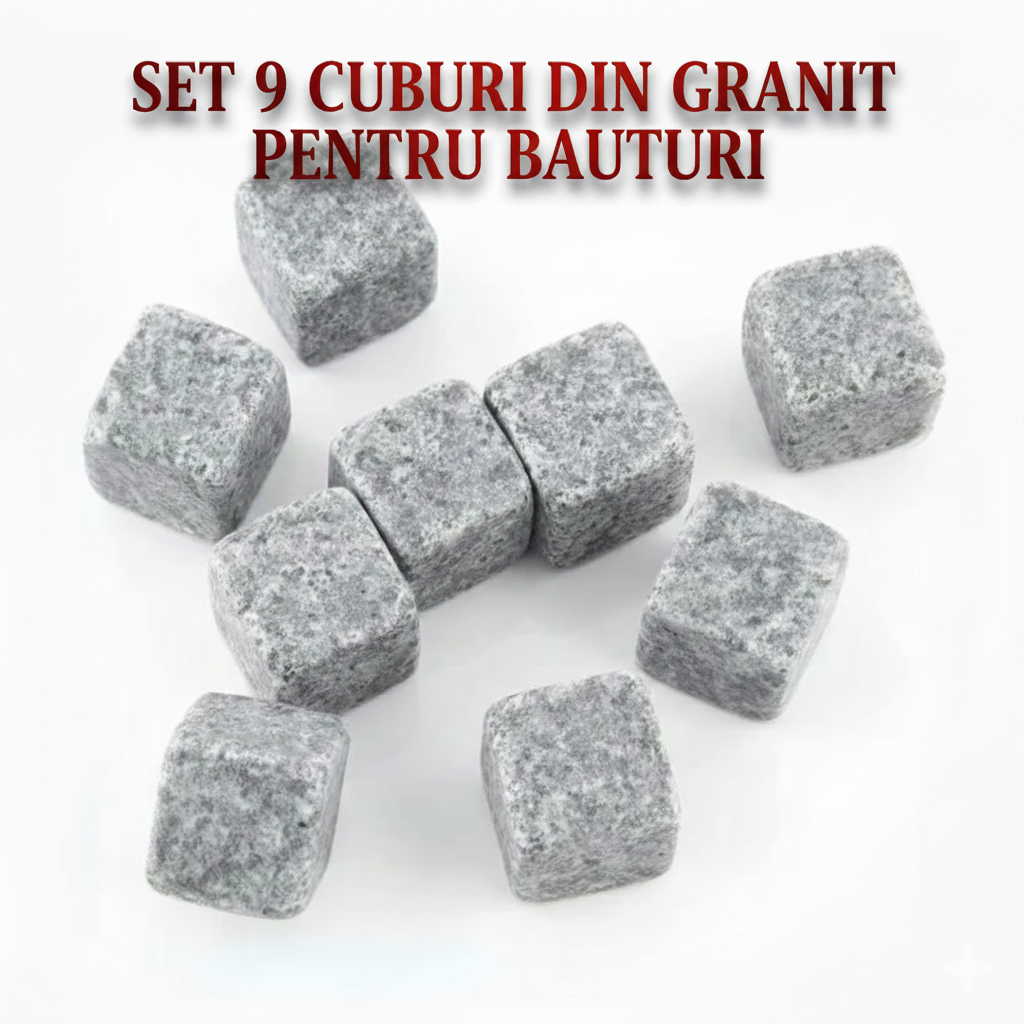 Set 9 cuburi din granit pentru racirea bauturilor - imagine 6