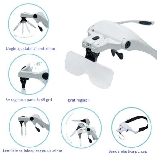 Ochelari cu 5 lupe si led - imagine 3