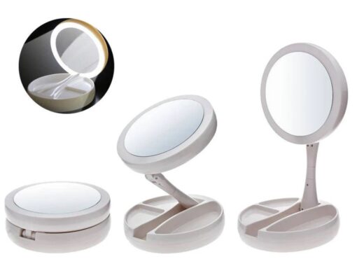 Oglinda cosmetica pliabila cu lumina LED si marire 10X - imagine 11