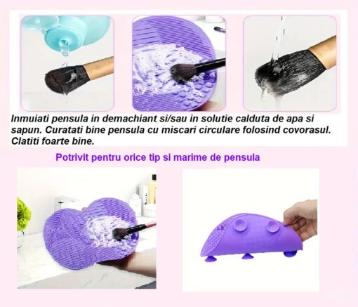Mini covoras din silicon pentru curatarea pensulelor - imagine 5