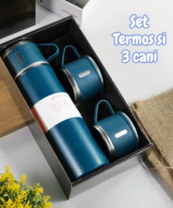 Set termos Elegant cu 3 Canute – Pastreaza Bautura Calda sau Rece pana la 8h