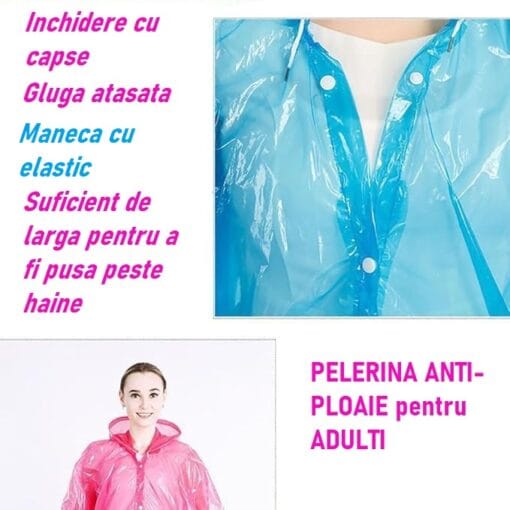 Pelerina pentru adulti, colorata si anti-ploaie - imagine 2