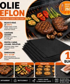Plasa Antiaderenta Premium pentru Gratar si Cuptor – Reutilizabila, Usor de Curatat