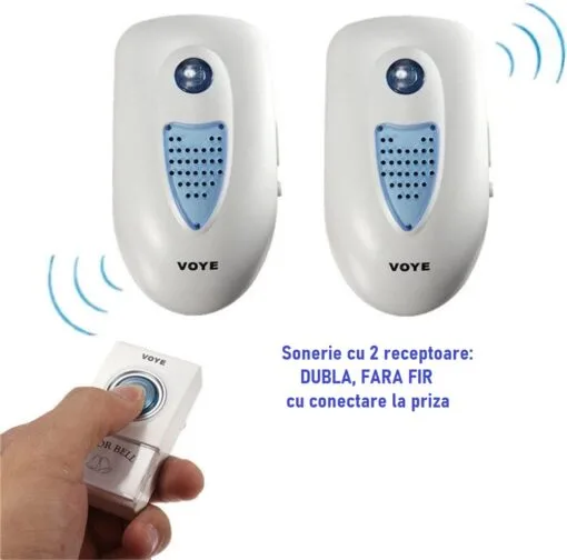 Sonerie DUBLA FARA FIR (wireless), conectare la priza