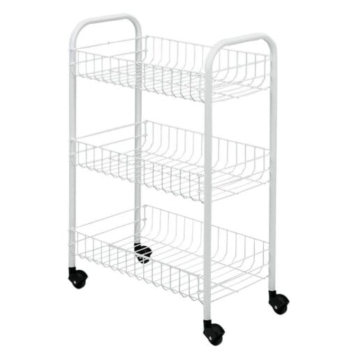 Carucior metalic, multifunctional cu 3 rafturi si roti - imagine 2