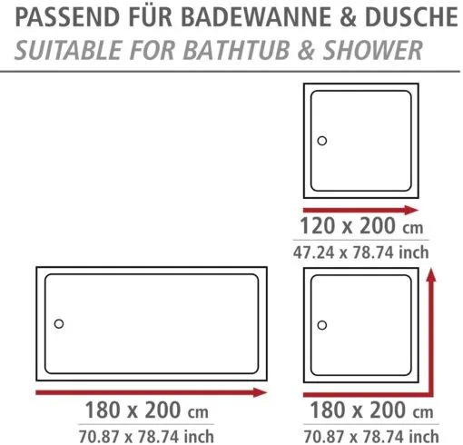 Perdea pentru baie BUJOR 180x200, ANTI-MUCEGAI - imagine 4