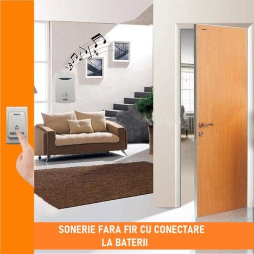 Sonerie DUBLA FARA FIR ( wireless), cu baterii - imagine 3